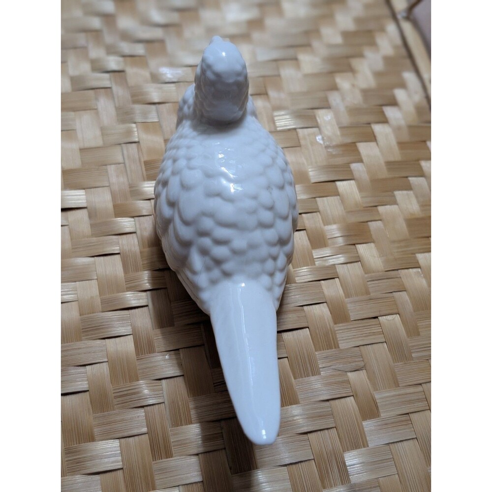 Vintage MCM White Ceramic Pheasant Figurines Pair - Hollywood Regency Home Decor - Picture 6 of 13